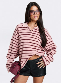 Rebels Jersey Burgundy Blush Stripe