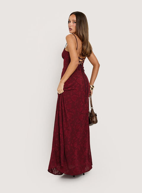 South of France Maxi Dress Burgundy