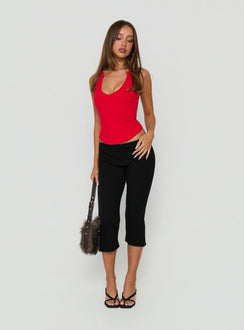 Baseline Rib Capri Pants Black