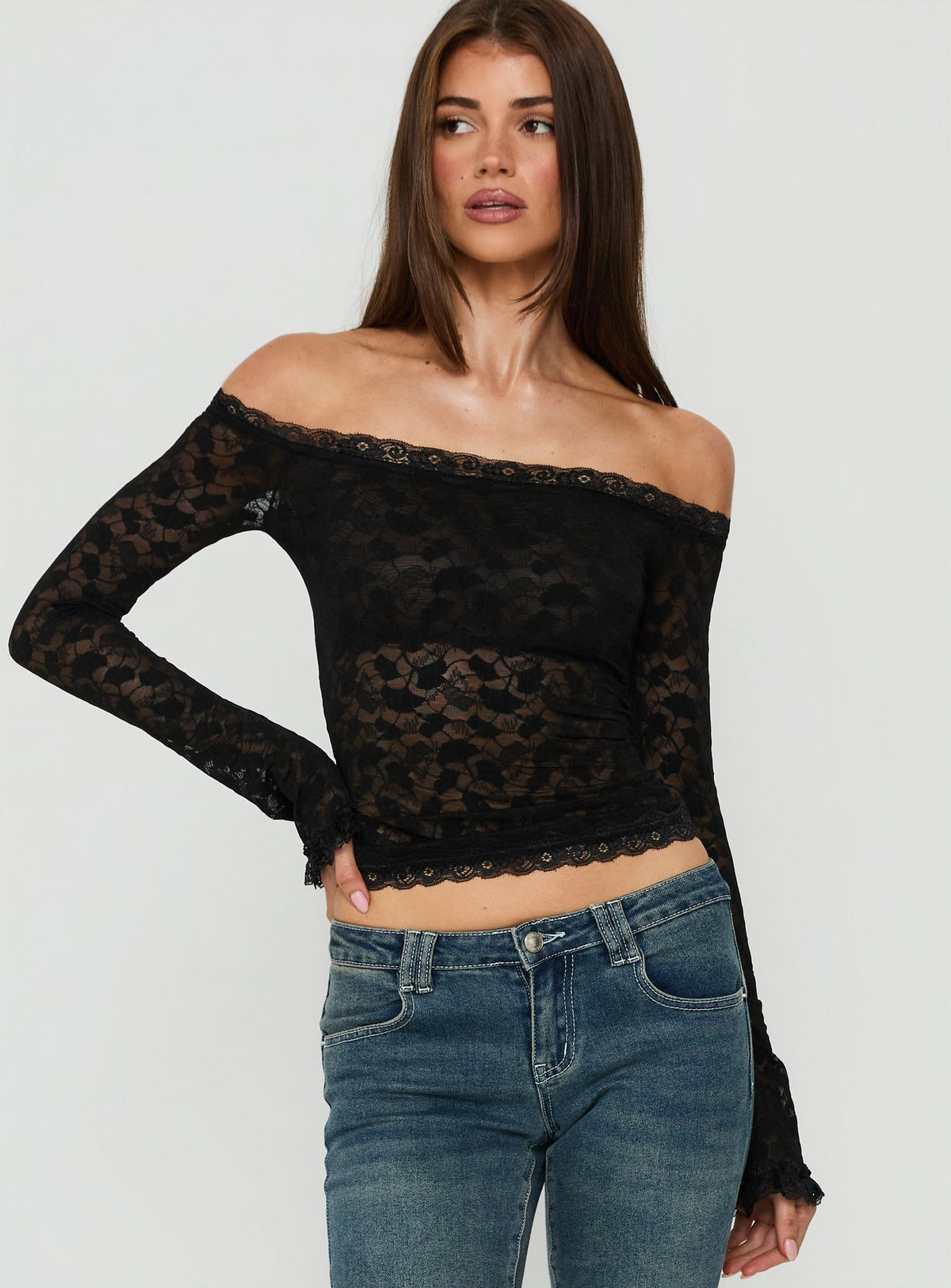 Mochapella Off The Shoulder Top Black