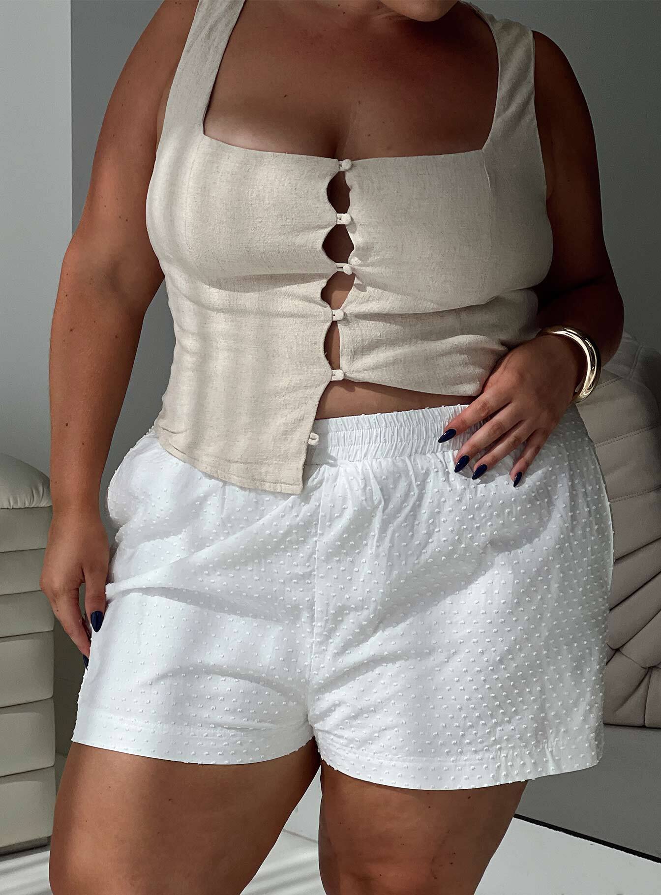 Dobby shorts white curve