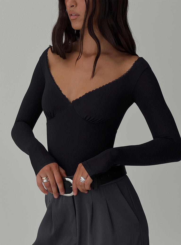 Cadrot Lace Bodysuit Black