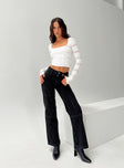 Princess Polly High Waisted  Adims Jeans Washed Black