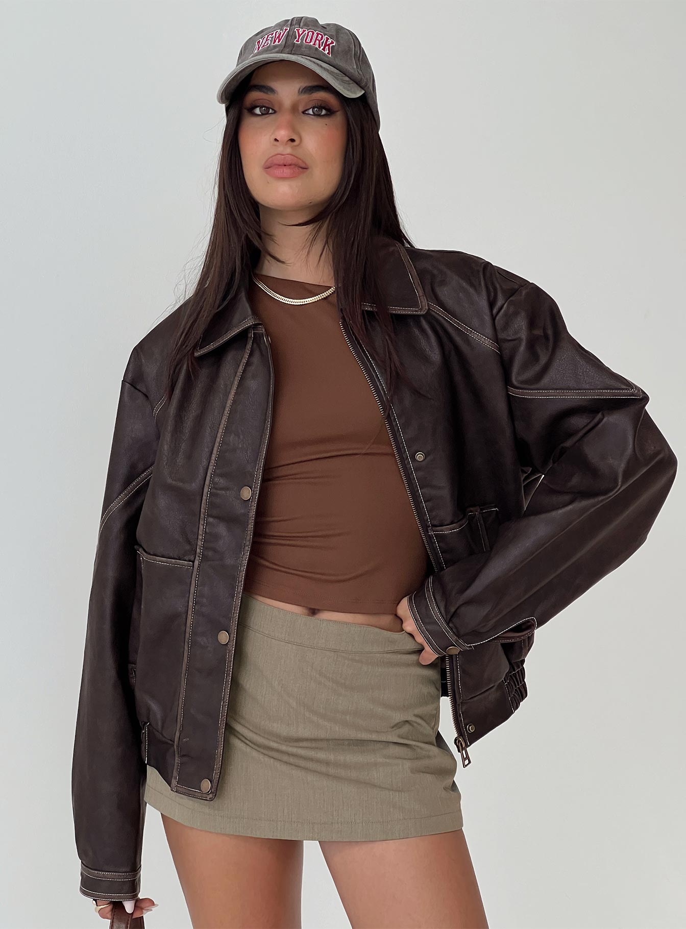 Offers Faux Leather Jacket