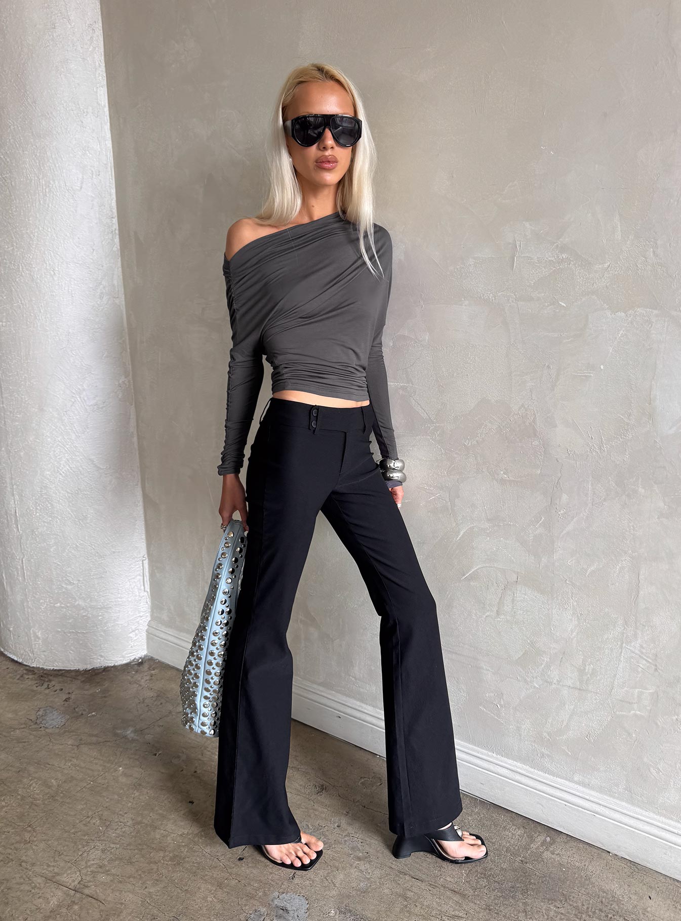 パンツ archive y2k Black flare pants gimmick Kinkirk Flared Pants Black | Princess Polly