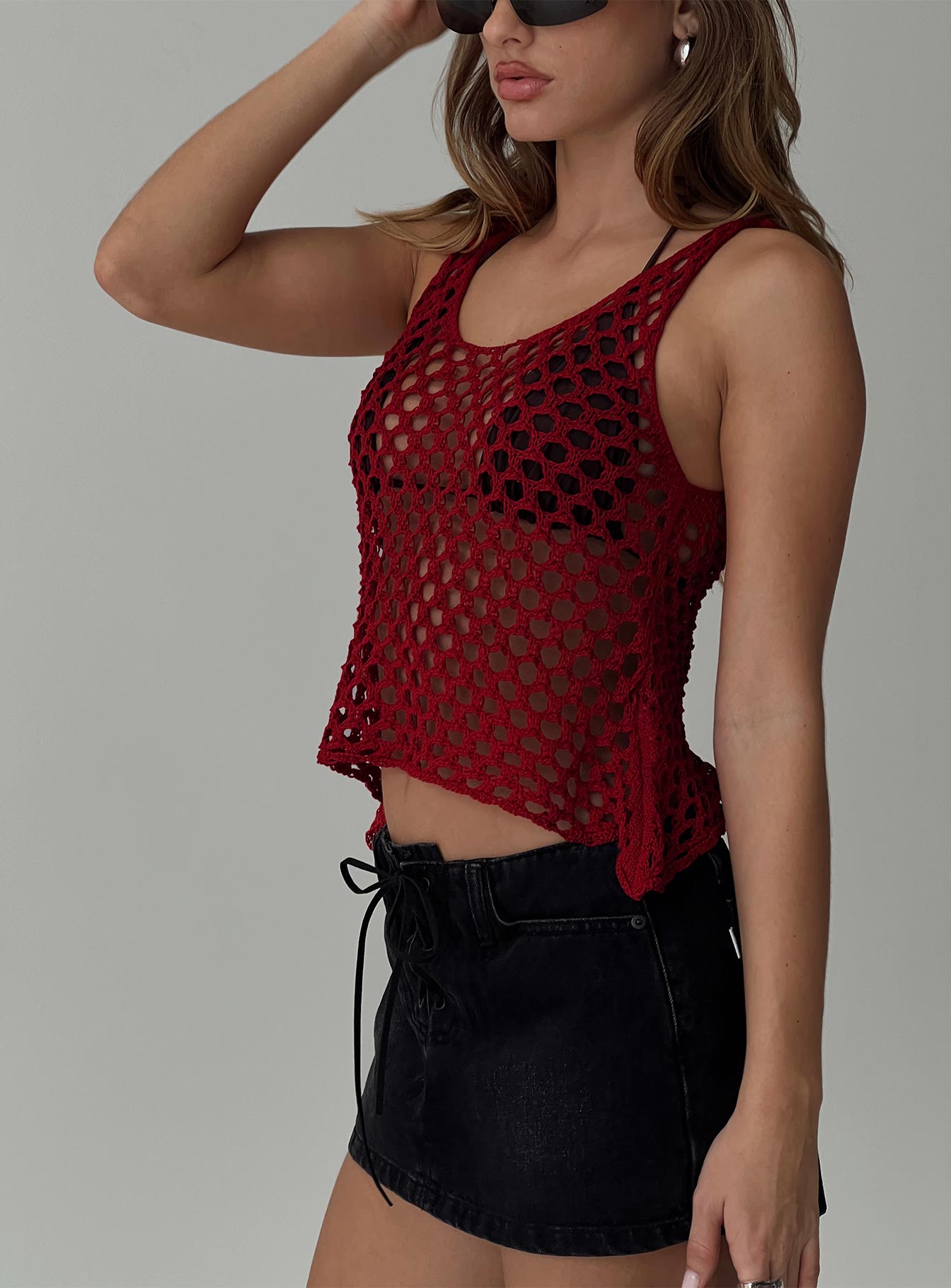 Shikarni knit top red