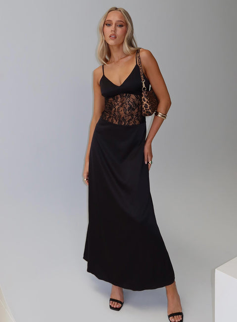 Captivate Lace Maxi Dress | Black | Womens | Princess Polly Lower Impact Captivate Lace Maxi Dress | Black | Womens | Princess Polly Lower Impact