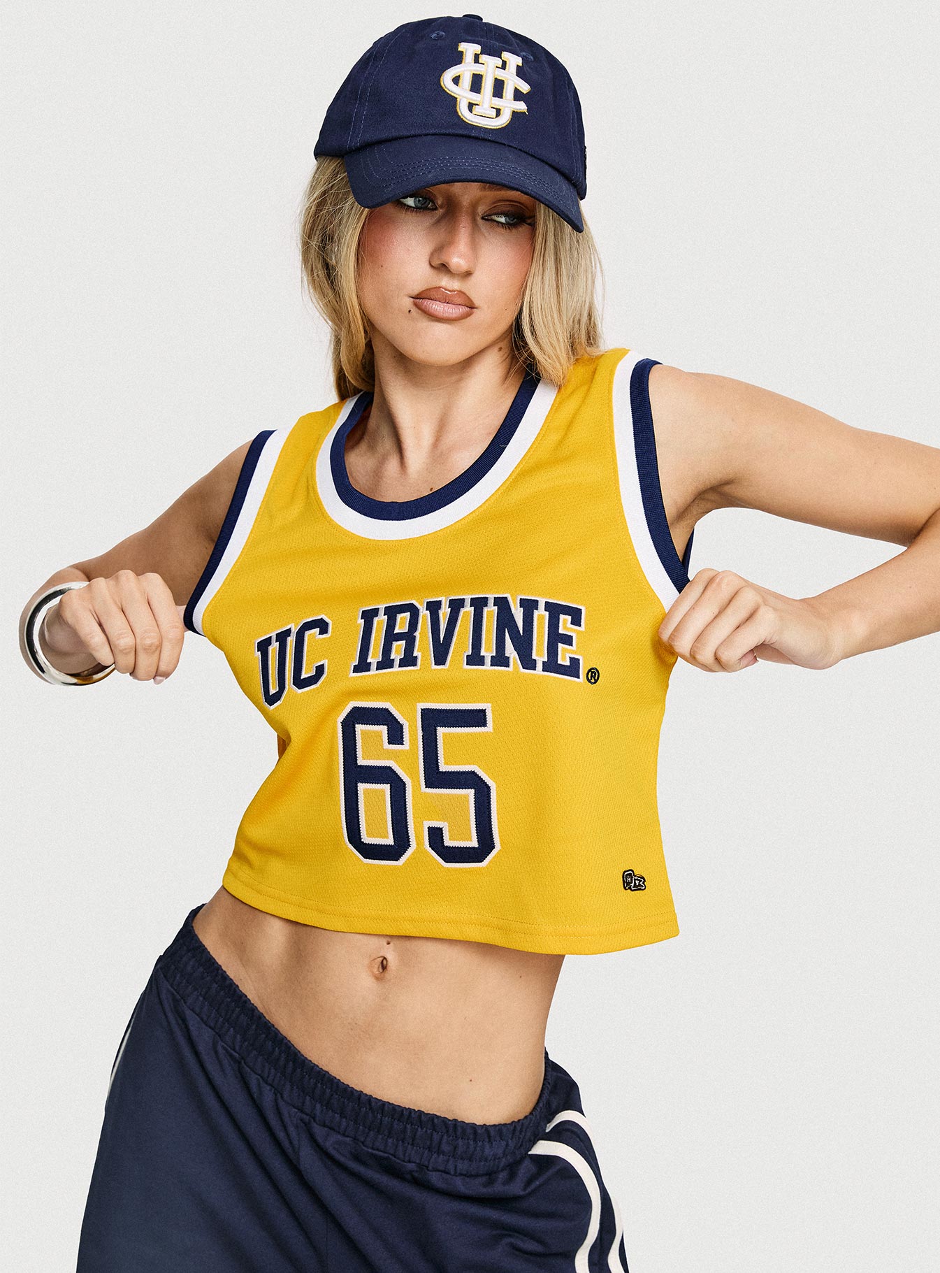 UC Irvine Cropped Basketball Jersey Tank Yellow | Princess Polly