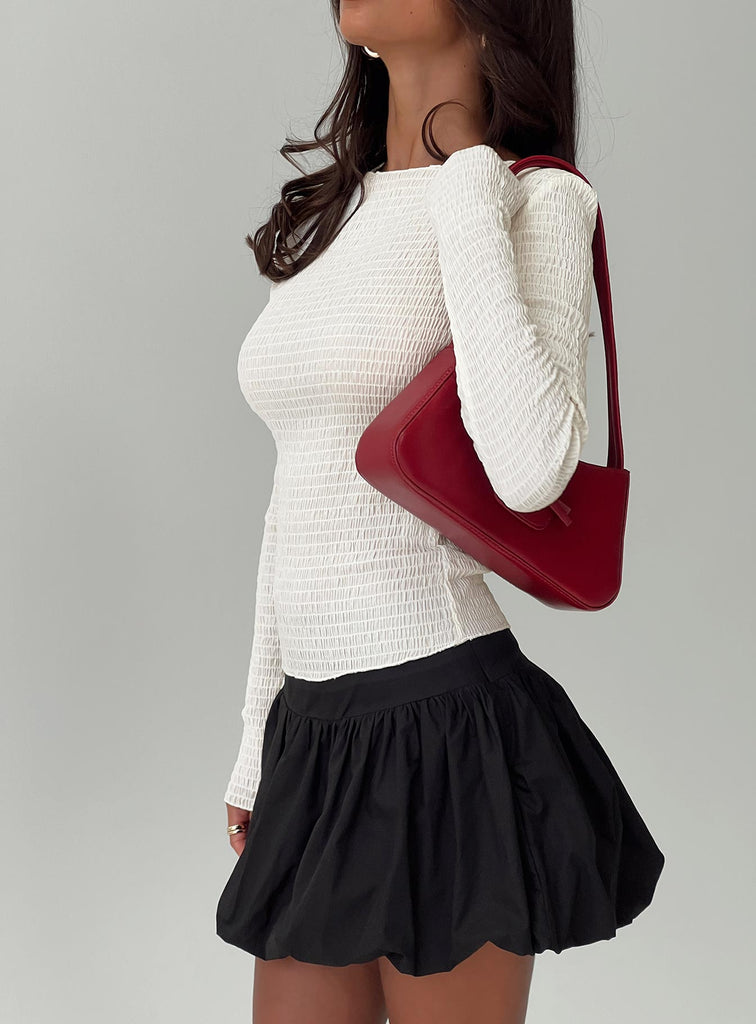 Abellina Mini Skirt - High Waist Bubble Hem Skirt in Black