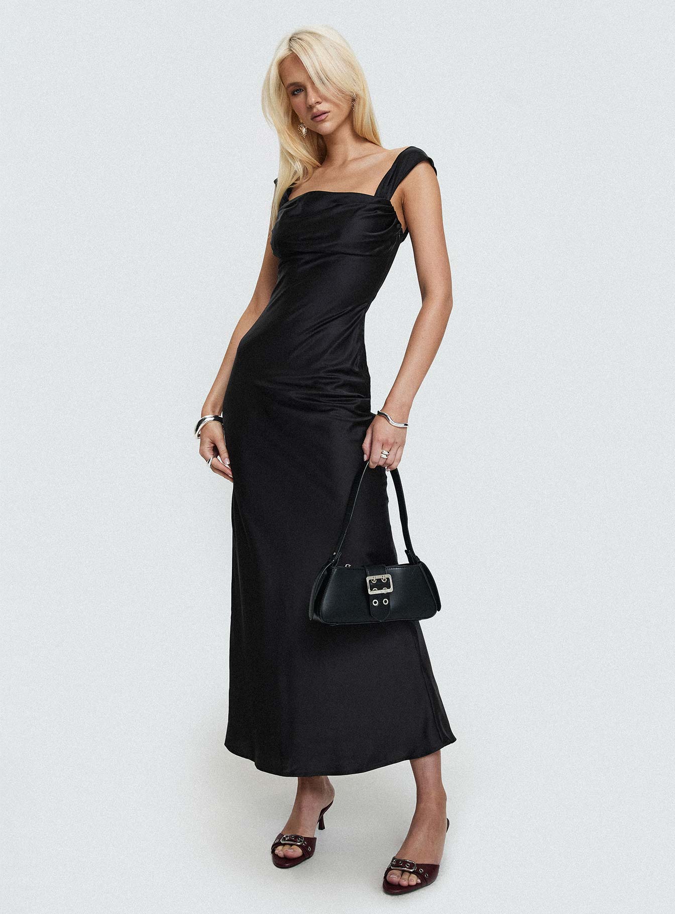 princess polly azra dress Azura Off The Shoulder Maxi Dress Black