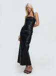 back view of model wearing Princess Polly 1999 Maxi Dress Onyx Straight Neck 