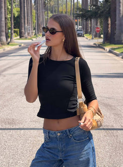 Elaia 3/4 Sleeve Top Black