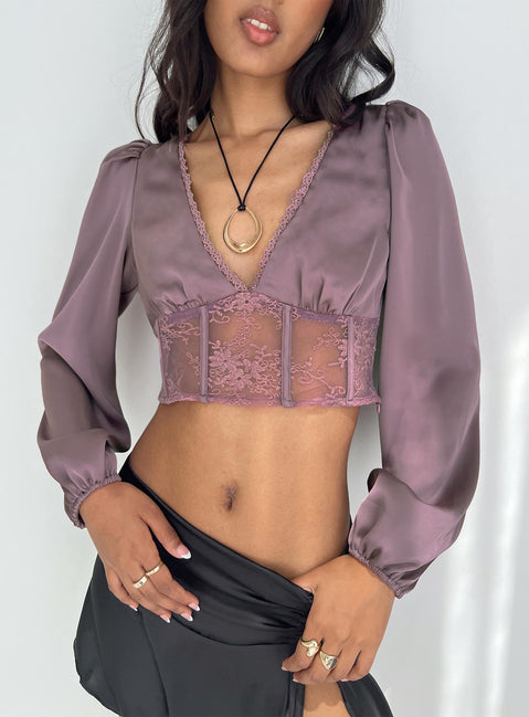 product Princess Polly Full Sleeves Square Neck  Blackwell Top Mauve