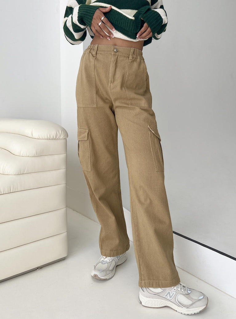 Princess Polly high-rise  Pawley Cargo Pants Beige