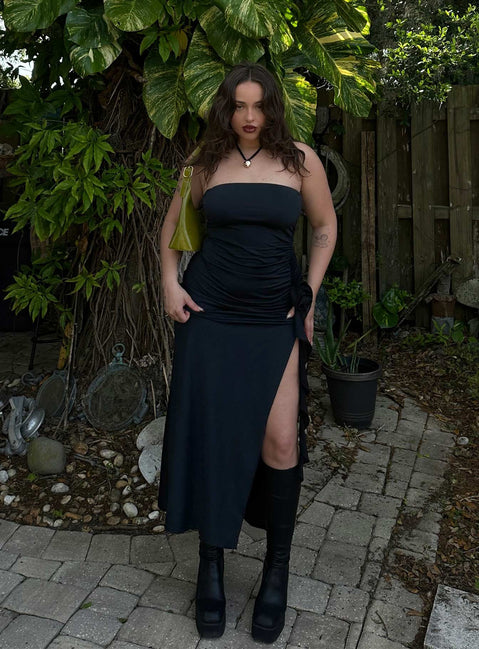 sariah midi dress princess polly Princess Polly Sariah Midi Dress Black