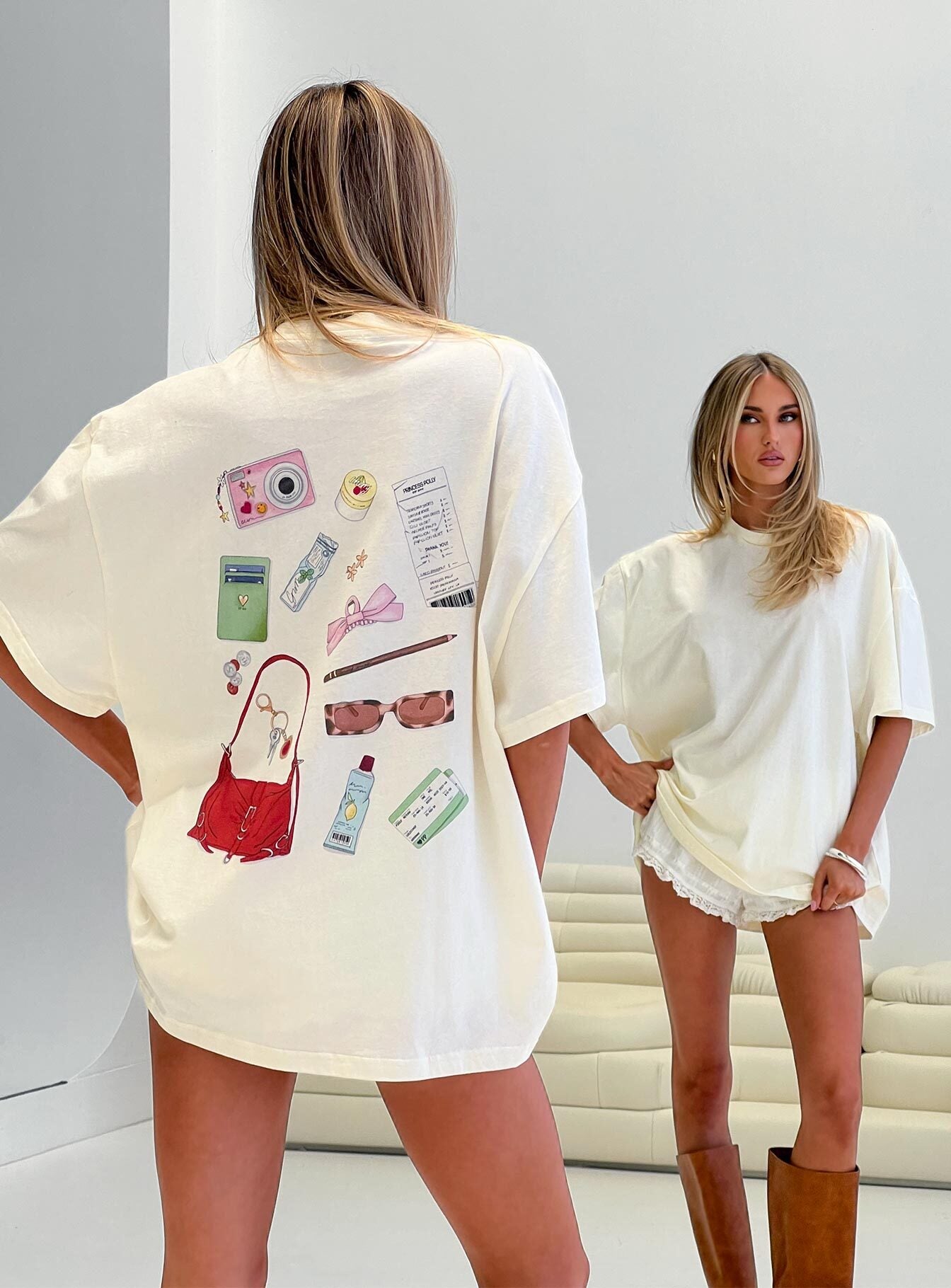 What's In My Bag Graphic Tee Cream / Multi