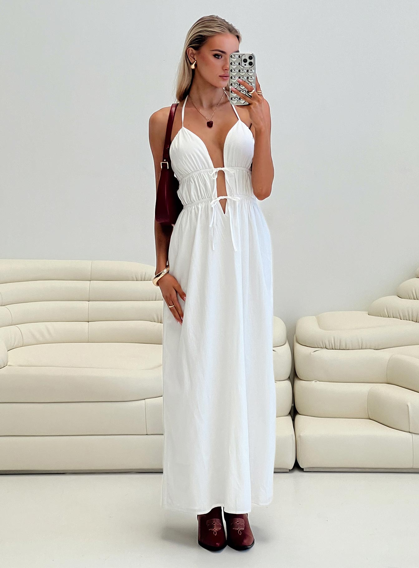 Dalston maxi dress white