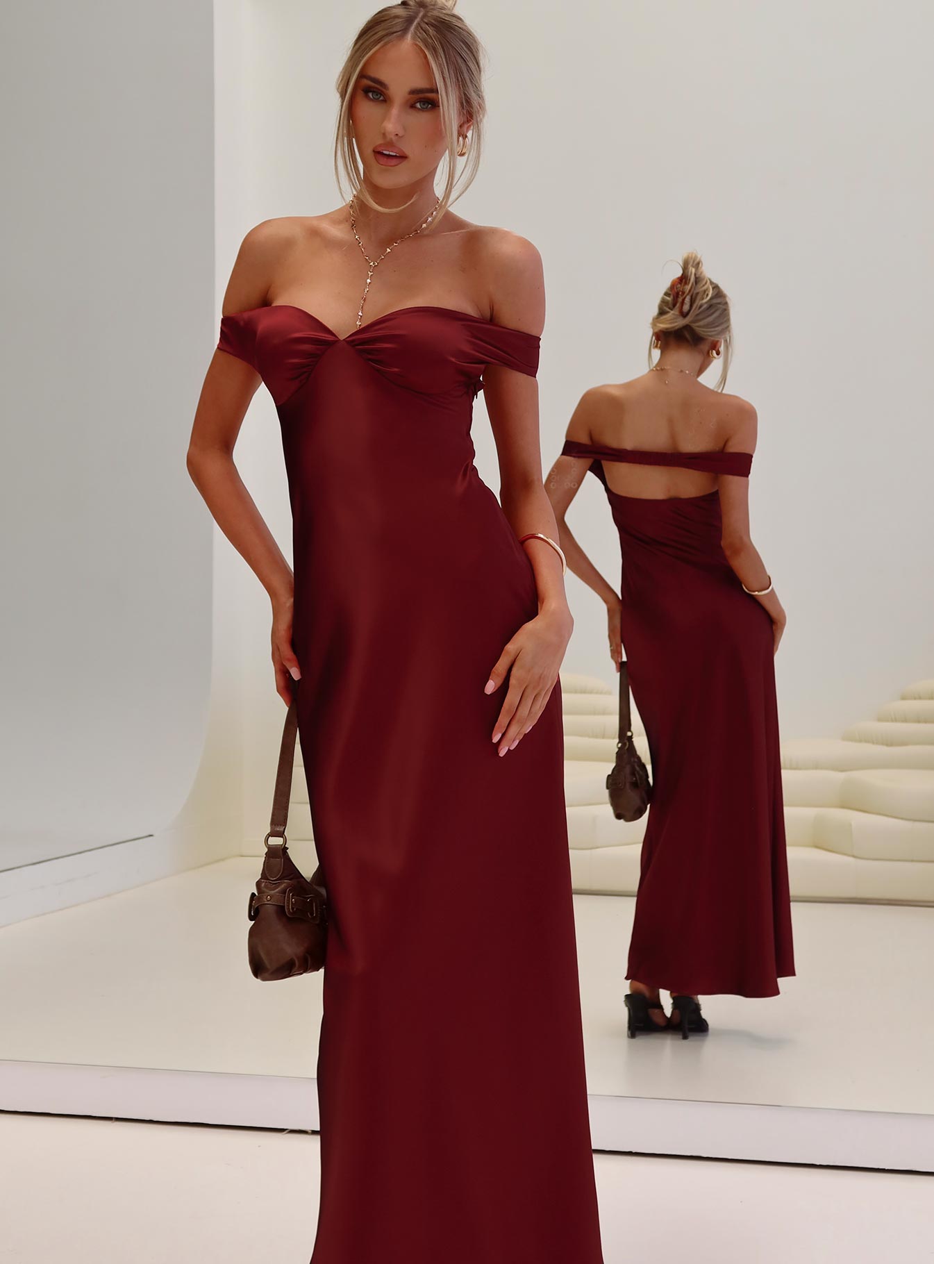 Heartthrobs Off The Shoulder Maxi Dress Red | Princess Polly Heartthrobs Off The Shoulder Maxi Dress Red | Princess Polly