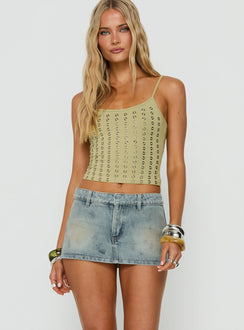 Rhode Mini Skirt Stone Blue