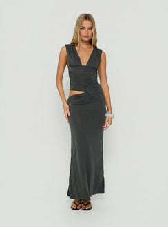 Evelen Thick Strap Maxi Dress Grey