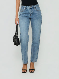 Fedela Mid Rise Straight Jeans Light Vintage Blue