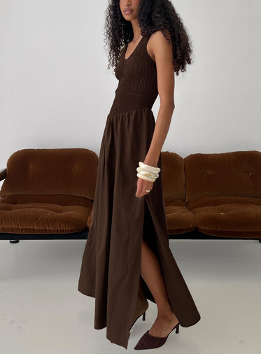 princess polly brown midi dress Brown princess Polly midi dress small