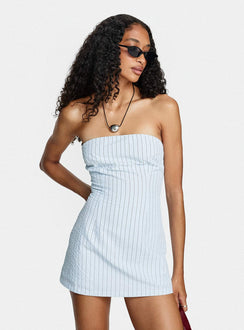 Yumiko Strapless Playsuit Blue Stripe