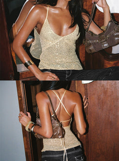 Opaline Sequin Cami Top Gold