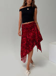   front view of model wearing Princess Polly Kokoro Midi Skirt Pink Floral Midi Skirts 