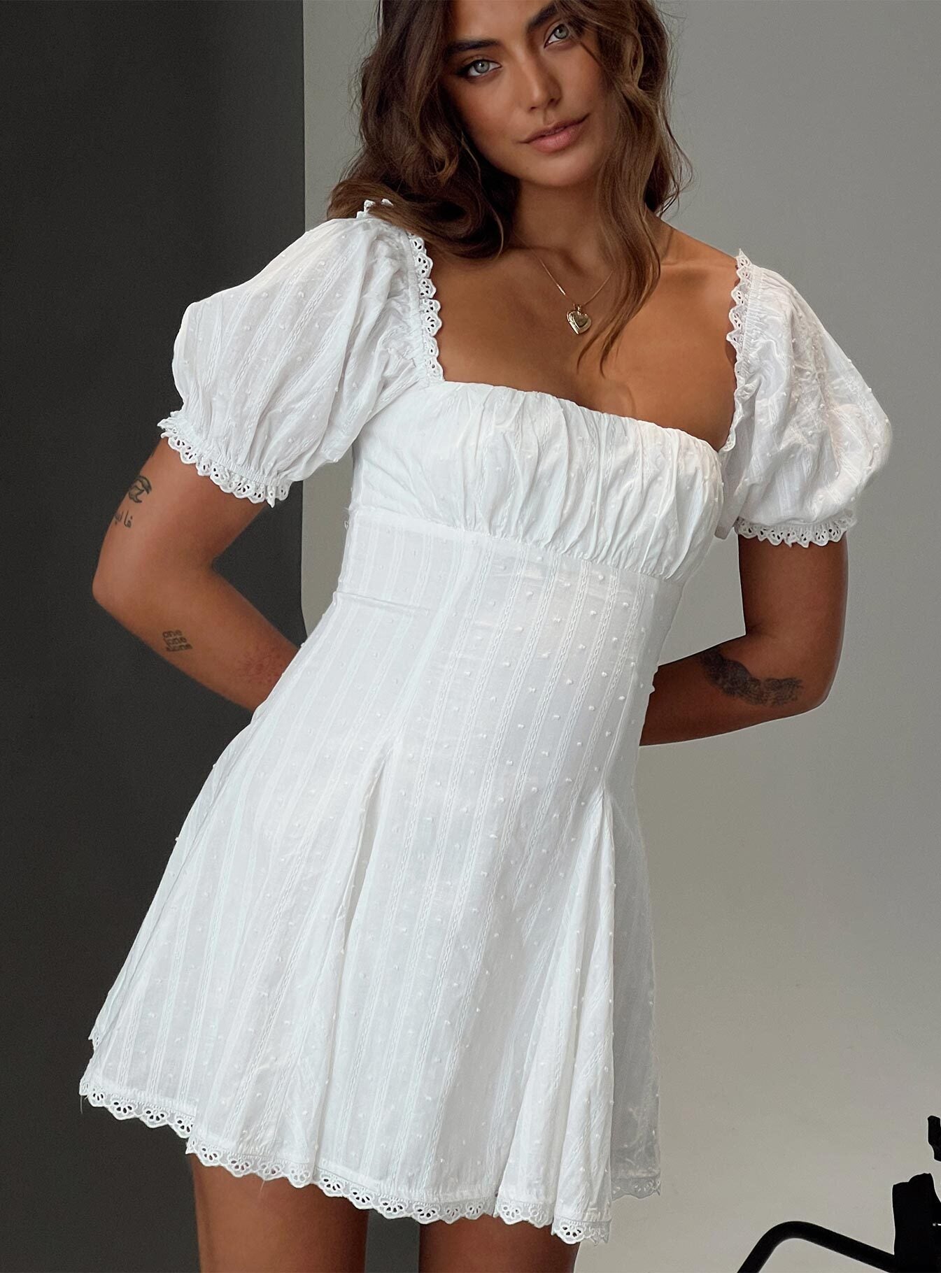 Rabatia Mini Dress | White | Womens | Princess Polly Rabatia Mini Dress | White | Womens | Princess Polly