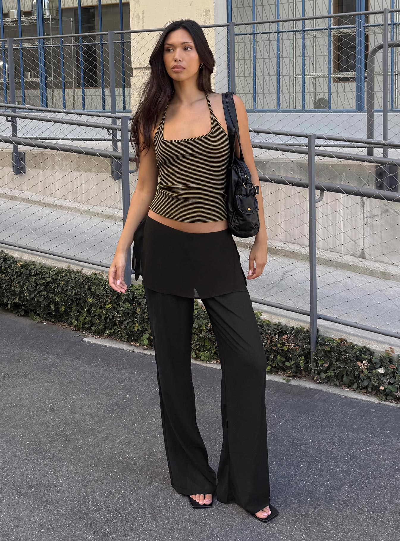 Jaedon Chiffon Layered Pants Black | Princess Polly