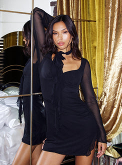 product Princess Polly High Neck  Cathryn Two Piece Scarf Mini Dress Black