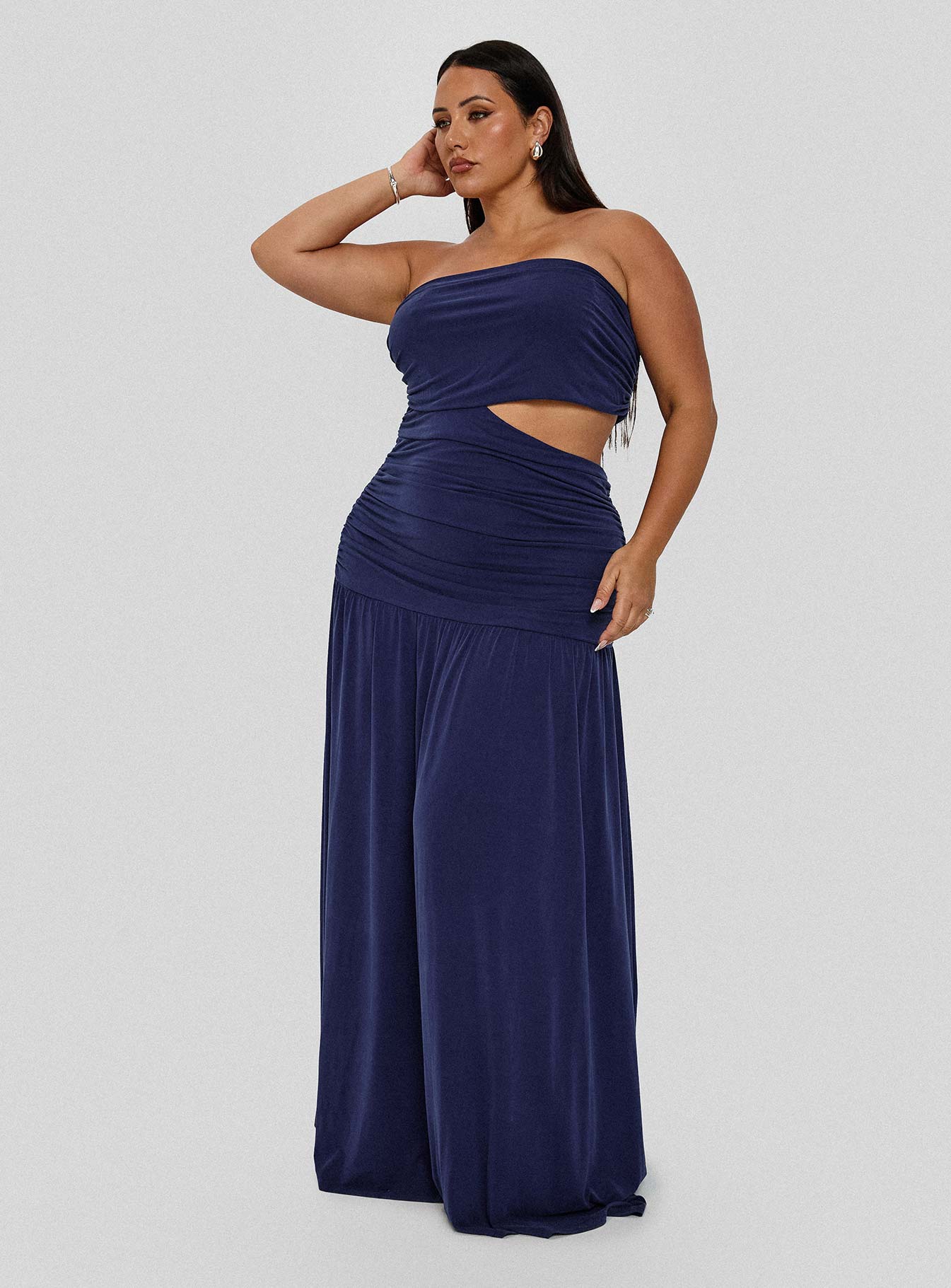 Grandeur Strapless Maxi Dress Navy Curve Grandeur Strapless Maxi Dress Navy Curve