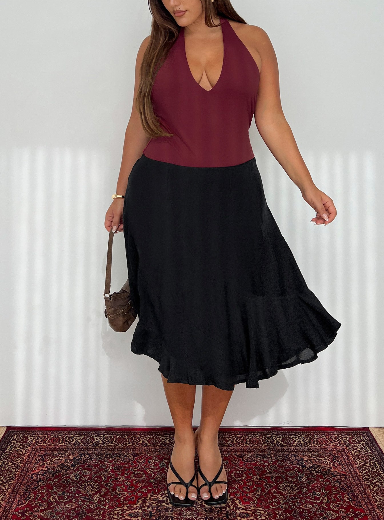 With Kindness Midi Skirt Black Curve