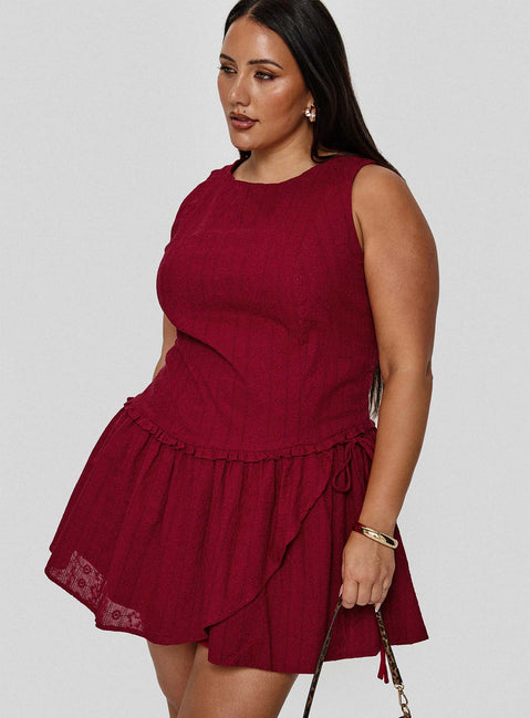 princess polly dress sizing Cosie Mini Dress Red Curve