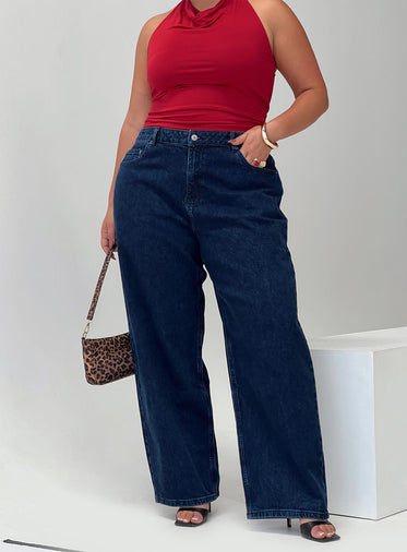 Britta Mid Rise Tapered Leg Jeans Dark Wash Curve