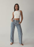 Krena Adjustable High Mid Rise Jeans Mid Wash