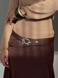 Jaide Low Waist Belt Brown / Gold