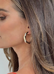 Earrings Gold toned Hoop design Stud fastening 
