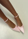 Clio Satin Pointed Toe Heels Baby Pink