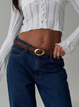 Belt Faux leather material, gold-toned buckle fastening Princess Polly Lower Impact 