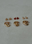 Latch Earring Pack Gold