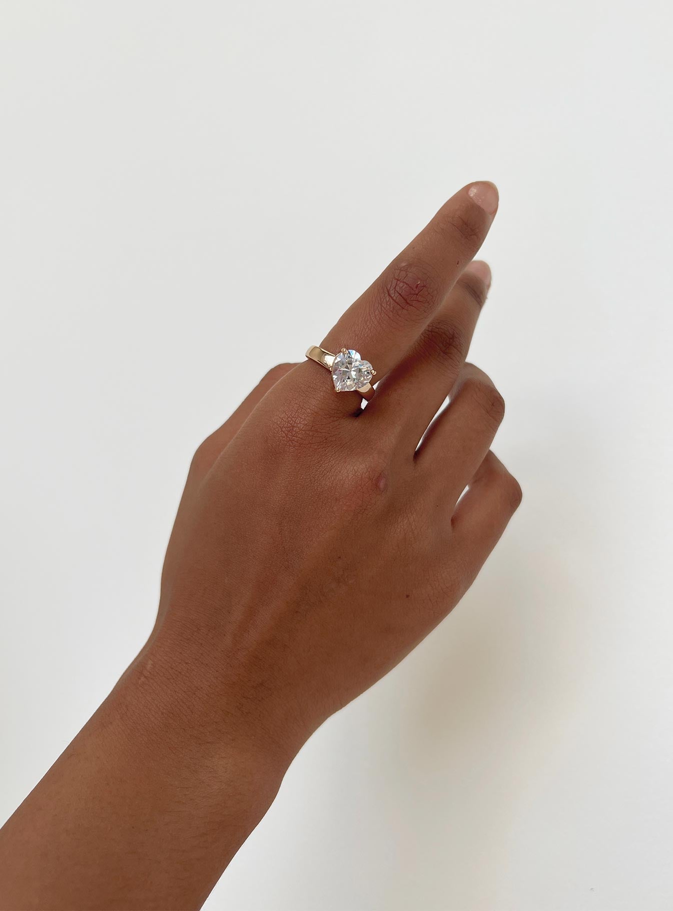 Gold-toned ring Diamante detail, lightweight