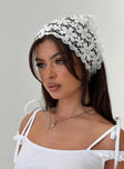 Pinot Lace Hair Scarf White