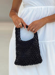 Bag Crochet knit material Fixed handle Flat base