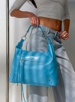 Peta & Jain Infinity Hobo Bag Turquoise Crinkle PU