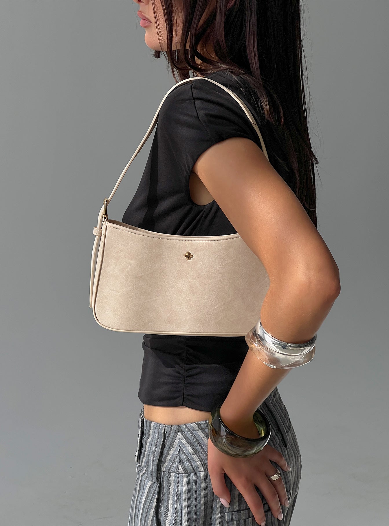 Peta & Jain Lilu Bag Cream Suede | Princess Polly