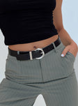 Belt Faux leather Silver toned buckle