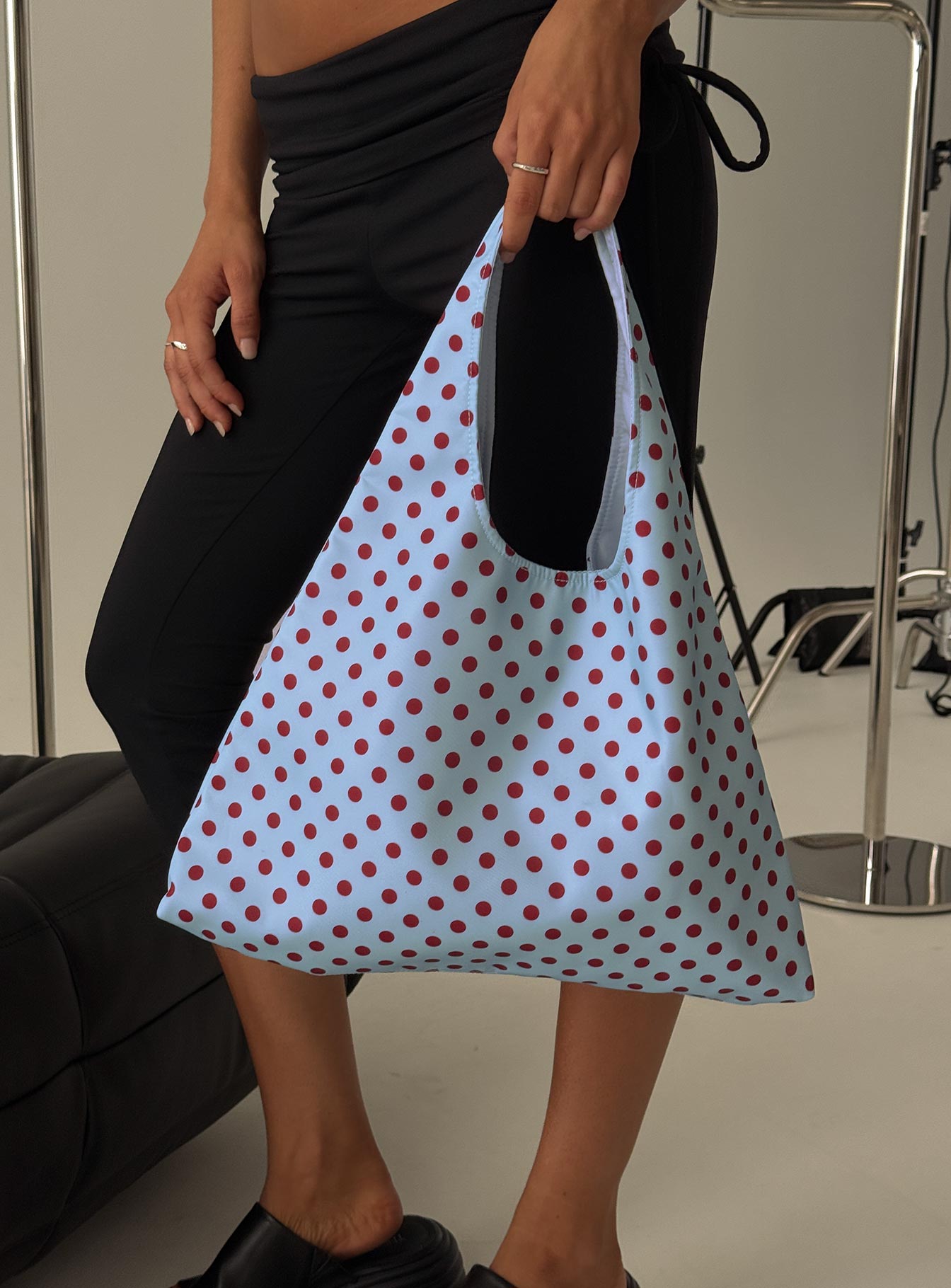 Mayda Tote Bag Red / Blue Polka