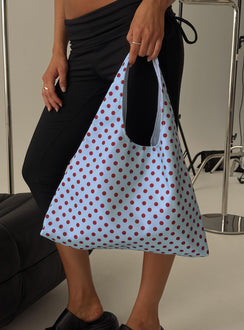 Mayda Tote Bag Red / Blue Polka